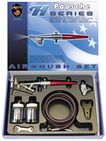Paasche HS-3AS Airbrush Set including all three heads, hose and bottles
