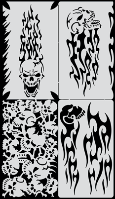 Skullophenia™ NANO Series Stencil Set by Craig Frasier — Midwest Airbrush  Supply Co