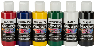Createx Airbrush Colors Primary Set 6 x 2oz (60ml)