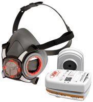 Force™8 Half Face Mask with Typhoon Valve and A2P3 PressToCheck™ Filters (Twin Respirator)