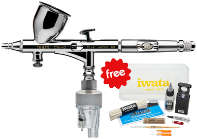 Iwata Custom Micron CM-C Plus (version 2) Airbrush with FREE IWATA CLEANING KIT