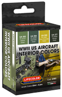 Lifecolor WWII US Aircraft Interior Camouflage Scheme (4 x 22ml)