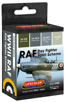 Lifecolor RAF Day Fighter WWII Camouflage Scheme (4 x 22ml)