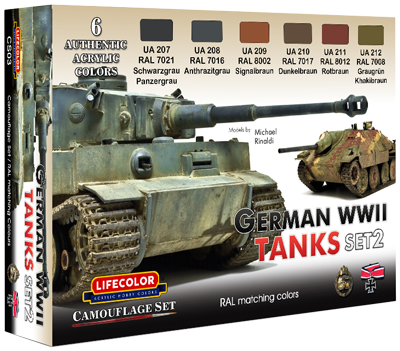 LifeColor German WWII Tanks Set 2 (22ml x 6)