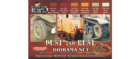 LifeColor Dust And Rust Set (22ml x 6), Airbrushes.com