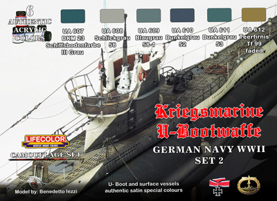 LifeColor German WWII Kriegsmarine U-Boat Set 2 (22ml x 6)