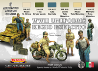 LifeColor Italian WWII Regio Esercito Uniforms Set (22ml x 6)