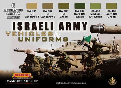 LifeColor Israeli Army Vehicles & Uniforms Set (22ml x6)