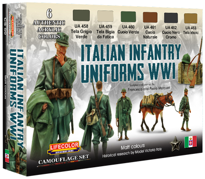 LifeColor Italian Infantry Uniforms WWI Set (22ml x 6)