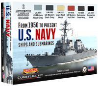 LifeColor 1950-Present USN Ships and Submarines Paint Set (22ml x 6)