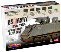 LifeColor US Army 1950-84 Vietnam Korea Olive Drab Set (22ml x 6)