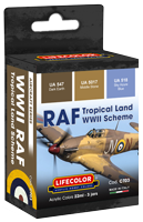 Lifecolor RAF Tropical Land WWII Camouflage Scheme (3 x 22ml)