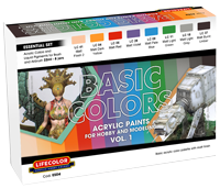 LifeColor Essential Basic Colours Set 4 (8 x 22ml Matt Colours)