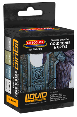 LifeColor Liquid Pigments Cold Tones & Greys Set (4 x 22ml)