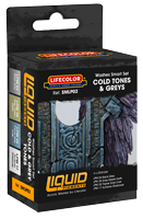 LifeColor Liquid Pigments Cold Tones & Greys Set (4 x 22ml)