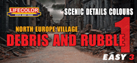 LifeColor Easy 3 Scenic Detail Colours: N. Europe Village - Debris and Rubble Set 1 (22ml x3)