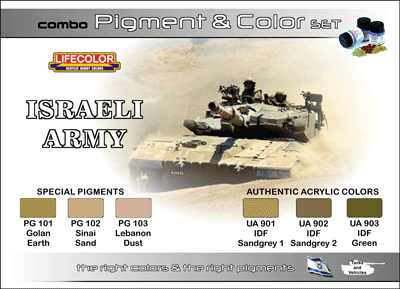 LifeColor Israeli Army Pigment & Colour Combo Set (22ml x 6)