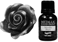 Rainbow Dust Metallic Food Paint - Metallic Black (25ml) Rainbow Dust Metallic Food Paint - Metallic Black (25ml)