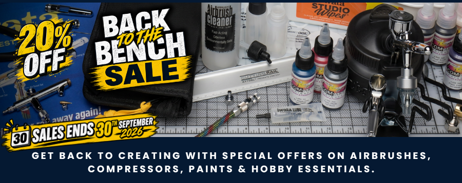 Get back to creating with special offers on airbrushes, compressors, paints & hobby essentials!