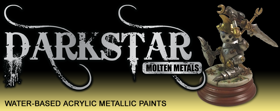 Darkstar Molten Metals - Water-based acrylic metallic paints and finely-ground powder pigments.