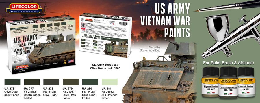 LifeColor US Army 1950-84 Vietnam Korea Olive Drab Set