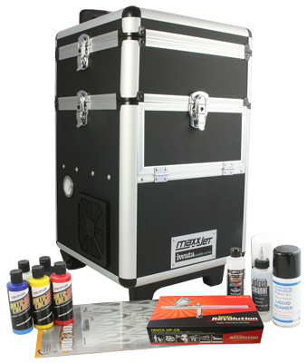 Iwata Custom Graphics Airbrush Kit With Maxx Jet Compressor Storage Unit Airbrushes Com