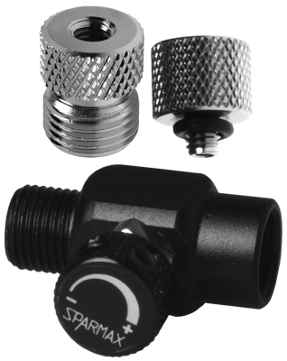 Sparmax Bleed Valve with Aztek Airbrush and Hose Adapters
