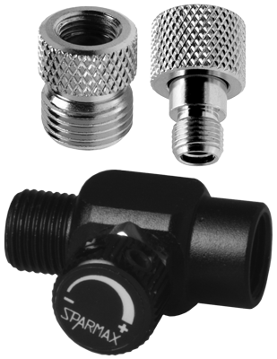 Sparmax Bleed Valve with Paasche Airbrush and Hose Adapters