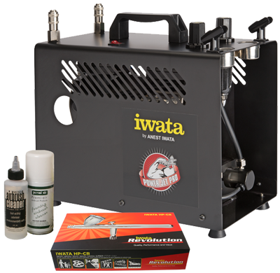 Iwata Custom Graphics Airbrush Kit with Power Jet Pro Compressor