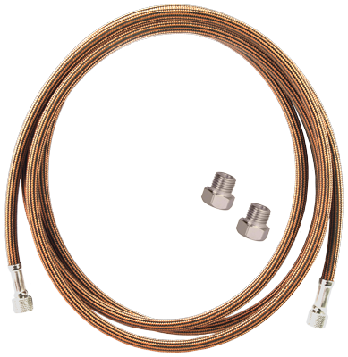 10 foot (3m) Sparmax Braided Hose 1/8 x 1/8 BSP and Two 1/4 BSP Adapters
