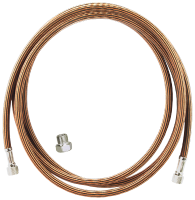 10 foot (3m) Sparmax Braided Hose 1/8 x 1/8 BSP and 1/4 BSP Adapter